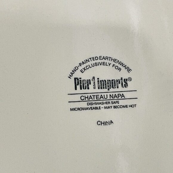 Pier‎ 1 Imports Bowl Plate 10.75" Chateau Napa Hand Painted Pasta Ceramic EUC - Picture 3 of 6